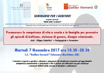 locandina seminario per genitori