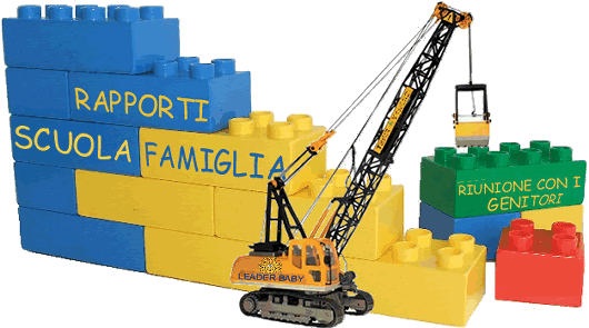 muro dei rapporti scuola-famiglia in costruzione con mattoncini lego