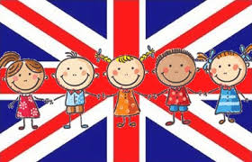 bandiera inglese con bambini