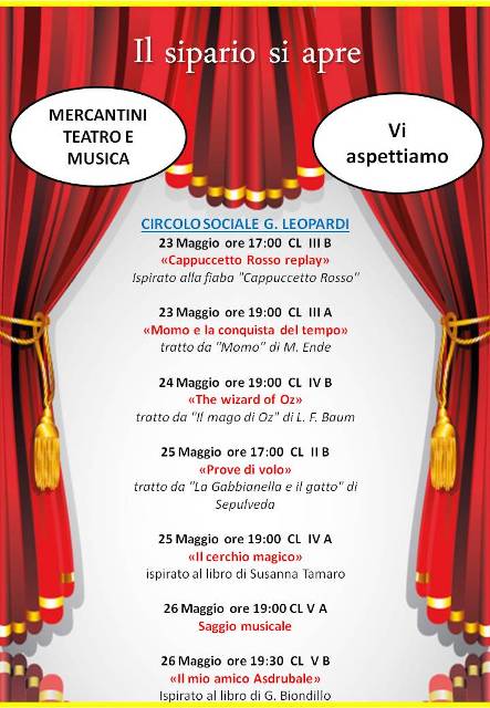 locandina spettacoli teatrali e musicali della scuola